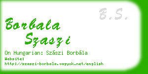 borbala szaszi business card